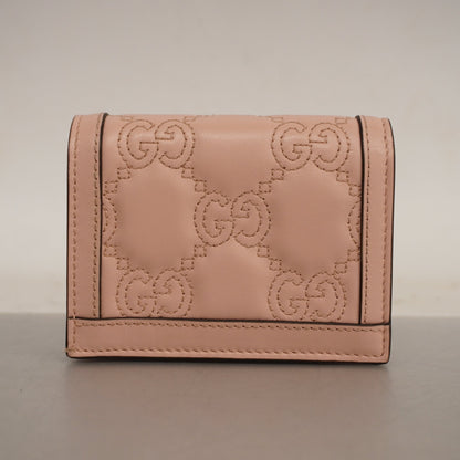 Gucci GG Matelasse 723786 Women's Leather Wallet (bi-fold) Pink