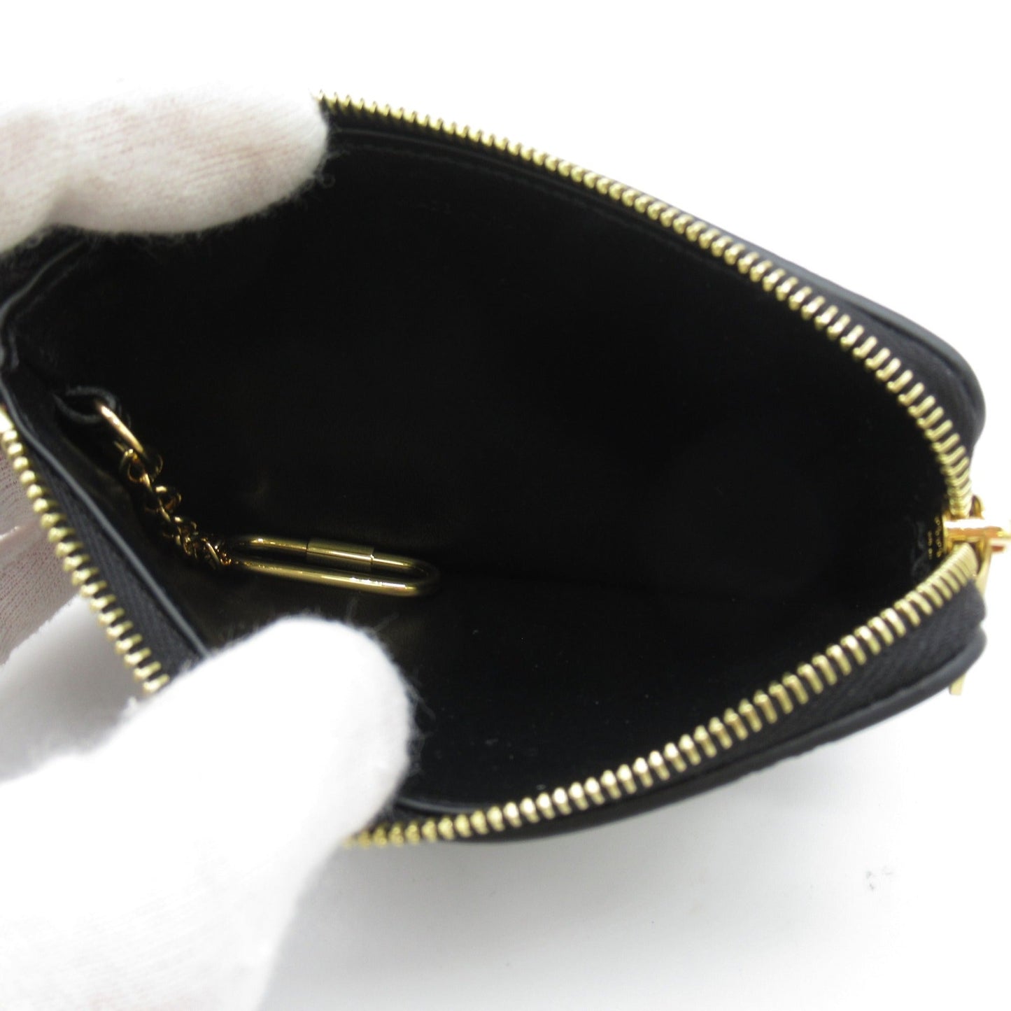 Celine coin purse with hook Black leather