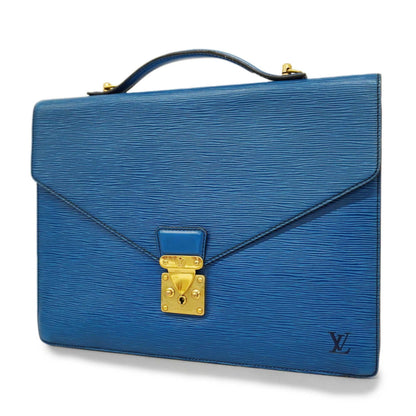 Louis VuittonAuth  Epi Porto Documan Bandolier Briefcase Toledo Blue