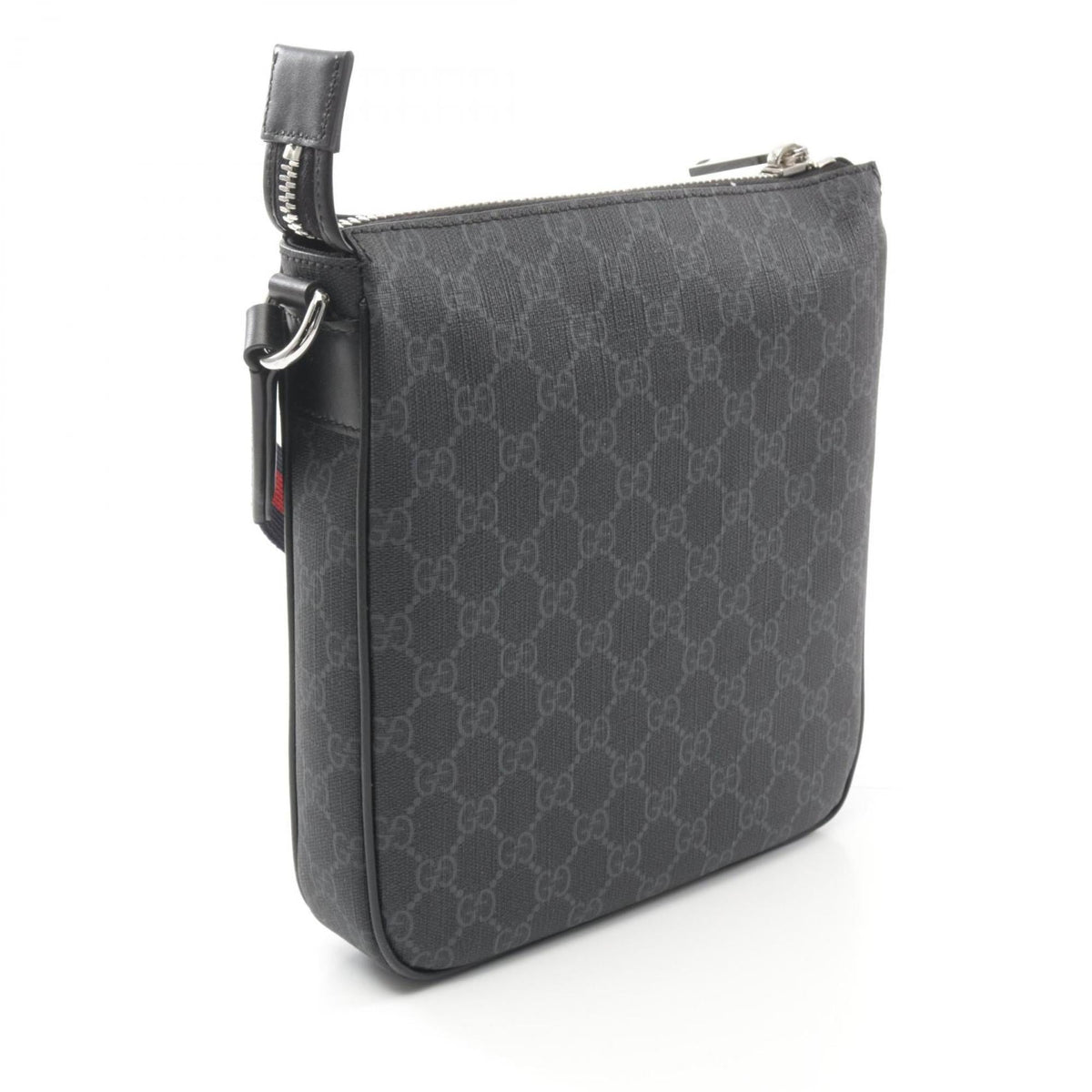 Gucci Black Pvc Coated Canvas Leather Shoulder Bag