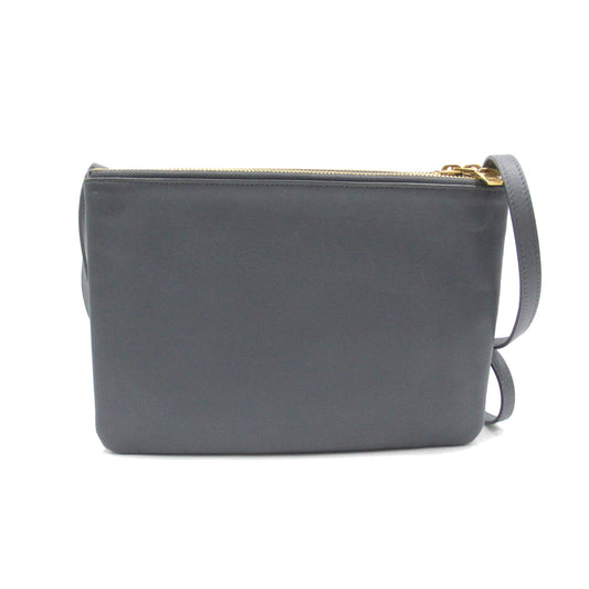 Celine Trio Shoulder Bag Gray leather S-AT-3168