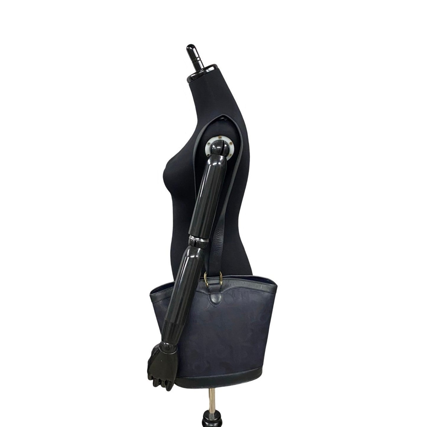 Christian Dior Navy Leather Pvc Shoulder Bag Tote Bag ()