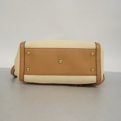 GUCCIAuth  Soho 2way Bag Natural/brown336751Leather,Canvas Handbag,Shoulder Bag