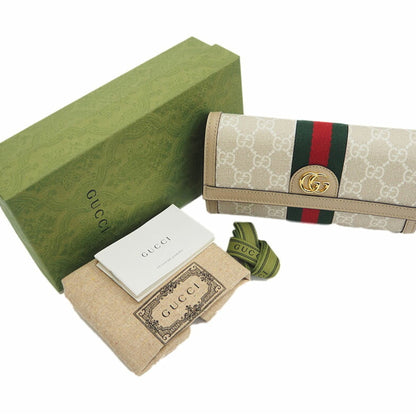 Gucci Ophidia GG Continental Beige 523153 Bifold Long Wallet Ladies Supreme