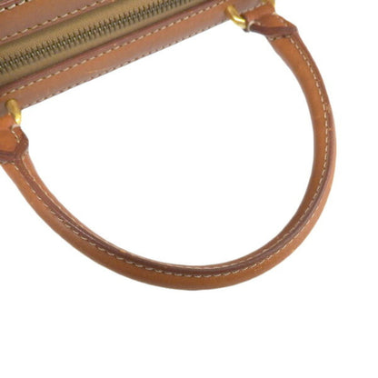 Celine Macadam Handbag Boston Bag Beige Brown Ladies