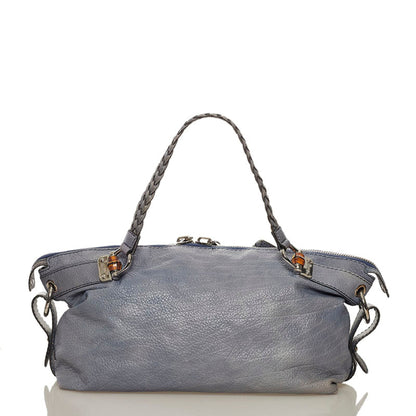 Gucci Bamboo Tote Bag 232959 Blue Leather Ladies Gucci