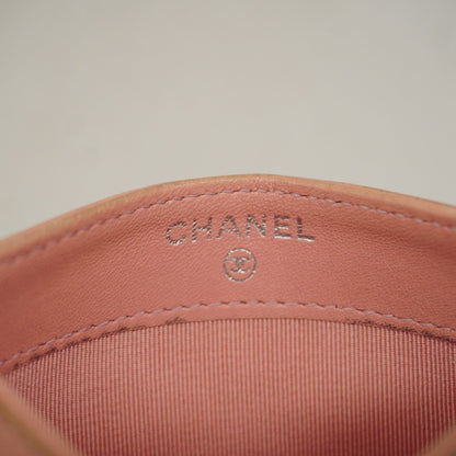 CHANEL   Matelasse Gold Hardware Leather Card Case Pink