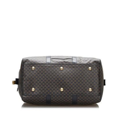 Celine Macadam Boston Bag Brown Black PVC Leather Ladies