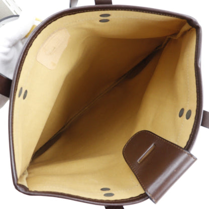 Celine C Macadam Tote Bag Canvas Made in France Brown Shoulder Handbag A4 Open Ladies