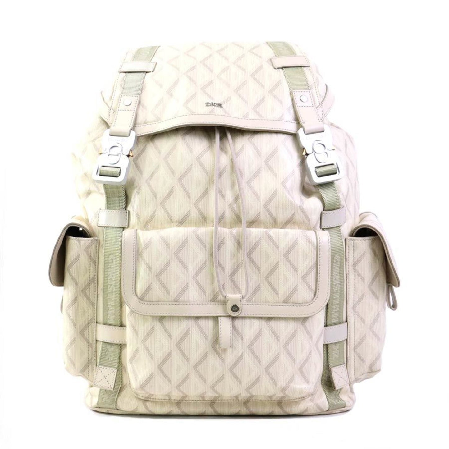 Christian Dior Light Beige Coated Canvas Leather Backpack ()