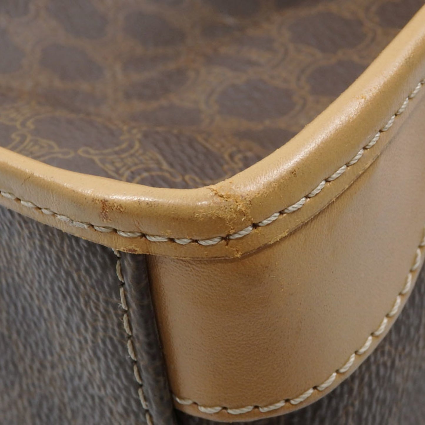 Celine Handbag Macadam Women's Brown PVC Leather