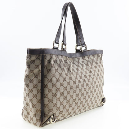 Gucci Abbey Tote Bag 141472 GG Canvas x Leather Beige/Brown Ladies