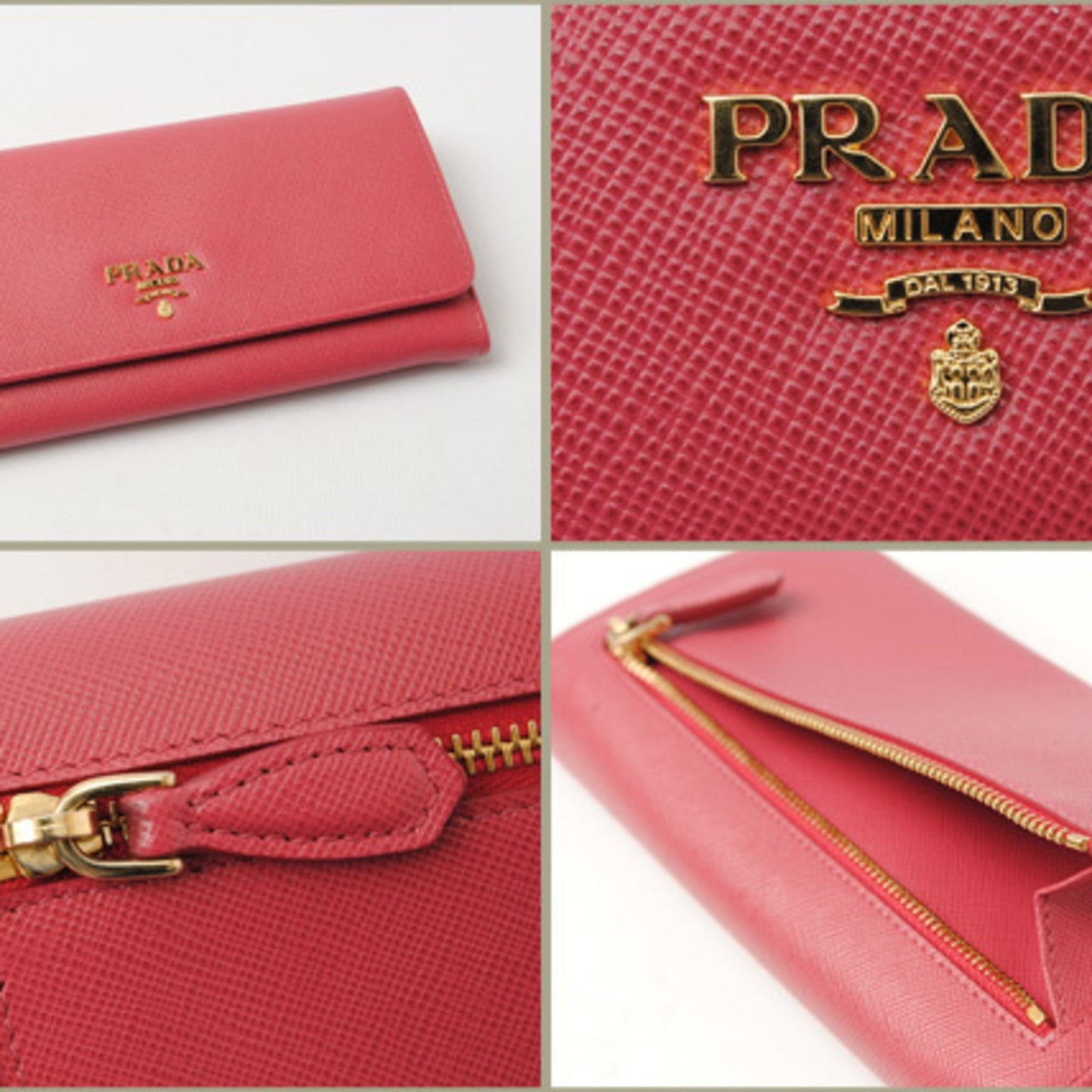 Prada Wallet Prada Long wallet 1M1132 SAFFIANO METAL Safiano metal PEONIA Peonia