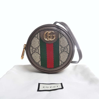 GUCCI GG Supreme Ophidia Shoulder Bag 625552 Beige Brown Women's