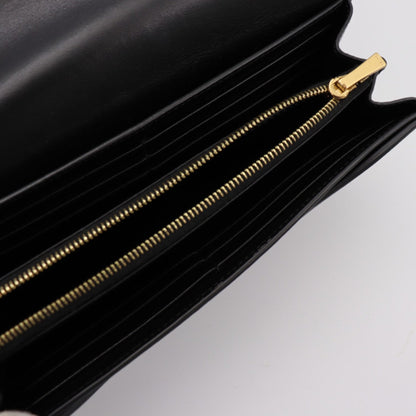 Celine large flap wallet bifold 10B563BEL calf leather black gold hardware long