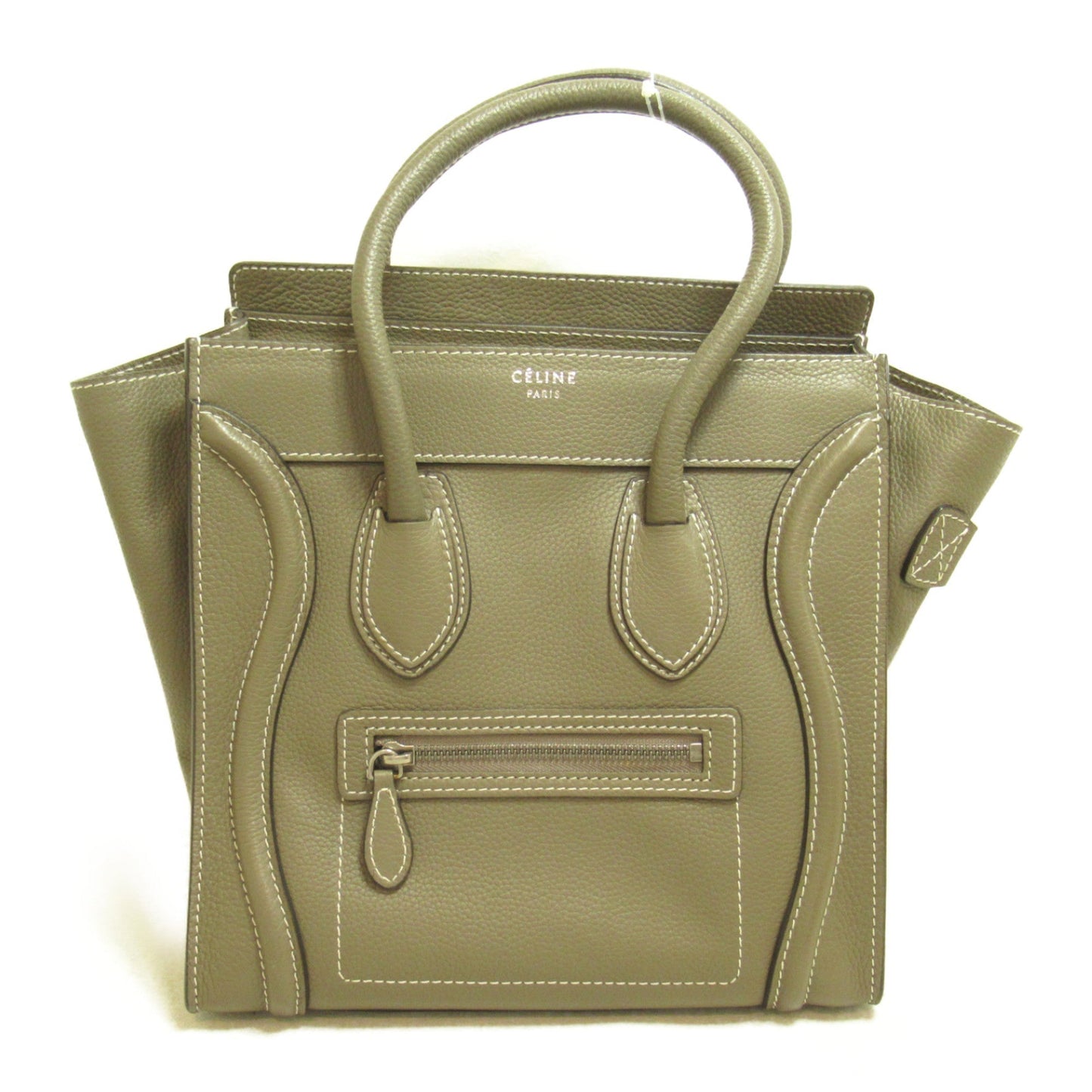 Celine Luggage micro shopper handbag Gray Gurege Calfskin [cowhide] 167793