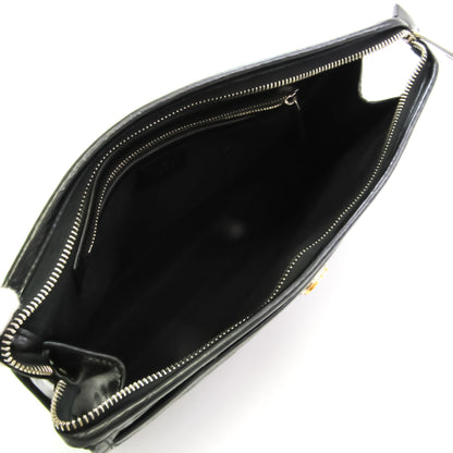 Gucci Unisex Leather Clutch Bag Black