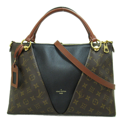 Louis Vuitton V Tote MM Shoulder Bag Brown Black Monogram PVC coated canvas M43948