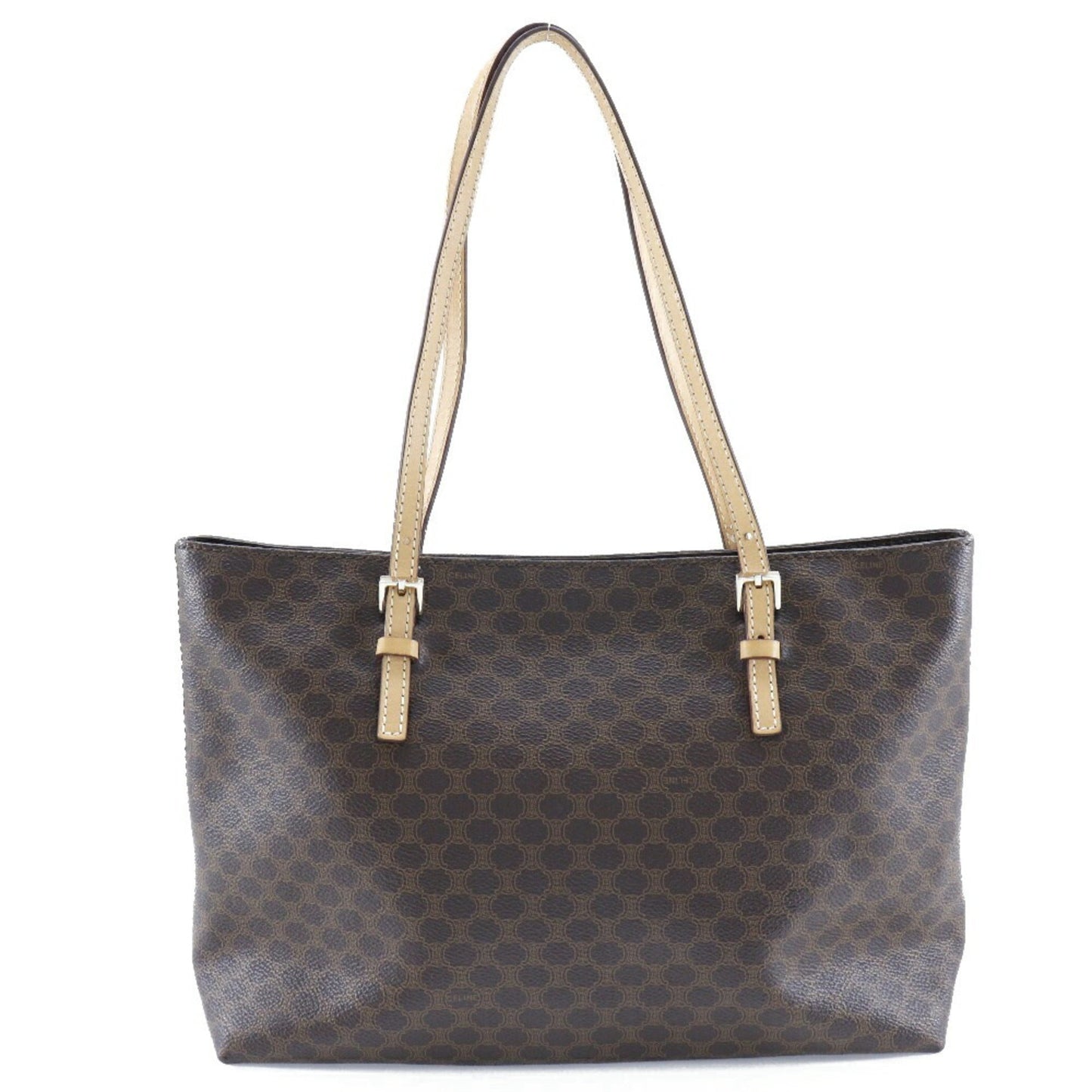Celine Macadam Tote Bag Old PVC Made in China Brown Magnetic Type Women's