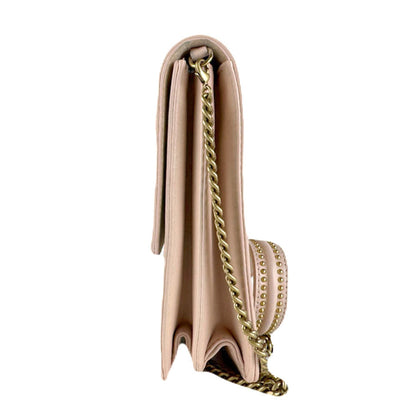 Christian Dior Pink Beige Leather Shoulder Bag ()