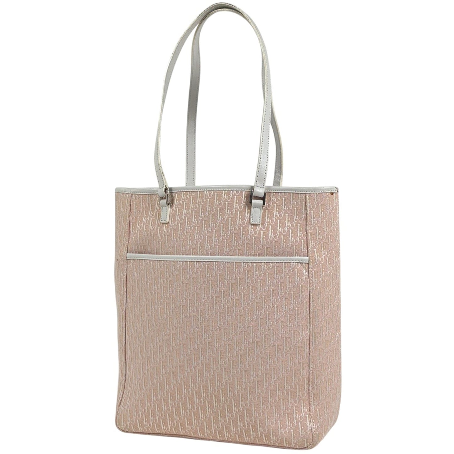 Christian Dior Pink Canvas Leather Shoulder Bag Tote Bag ()