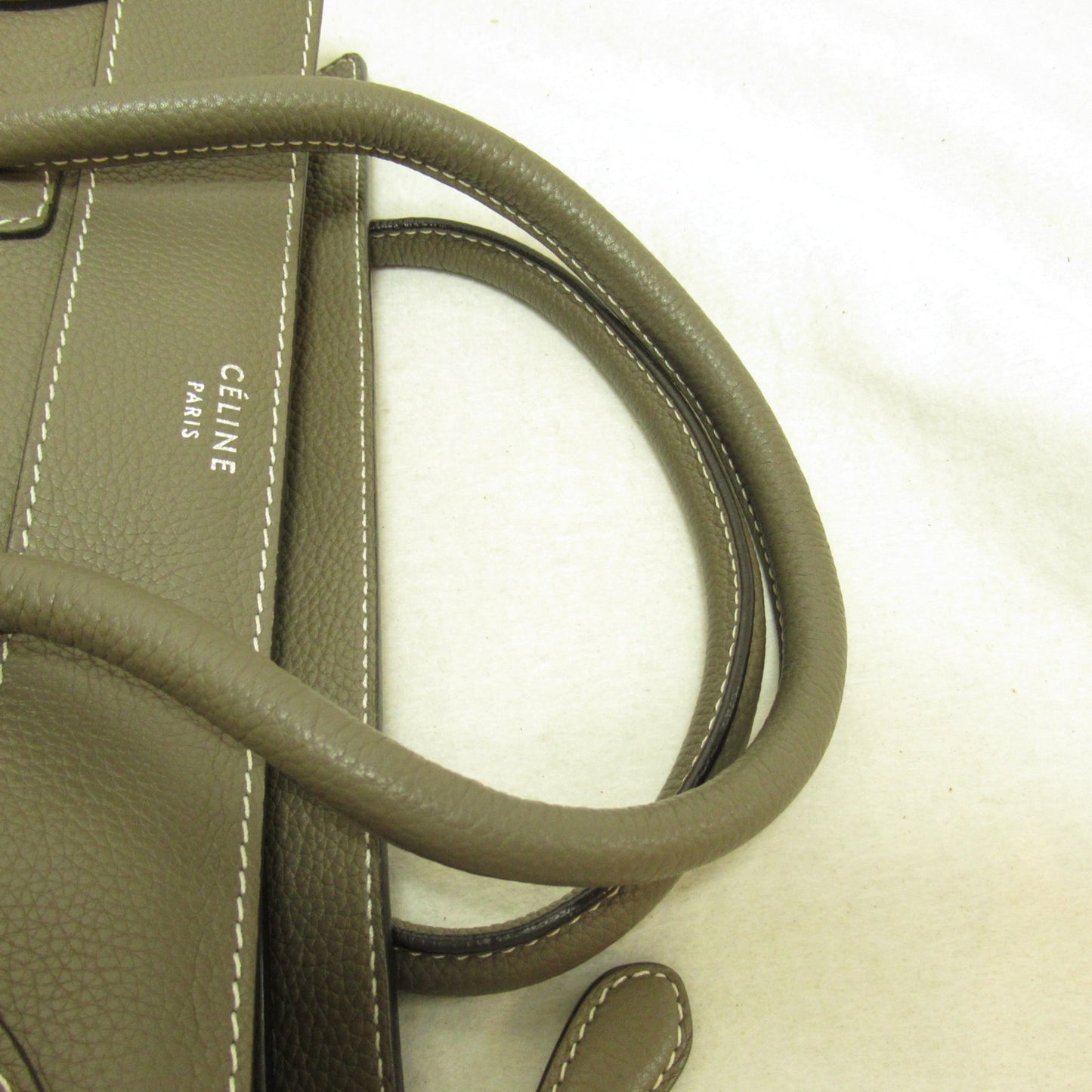 Celine Luggage micro shopper handbag Gray Gurege Calfskin [cowhide] 167793