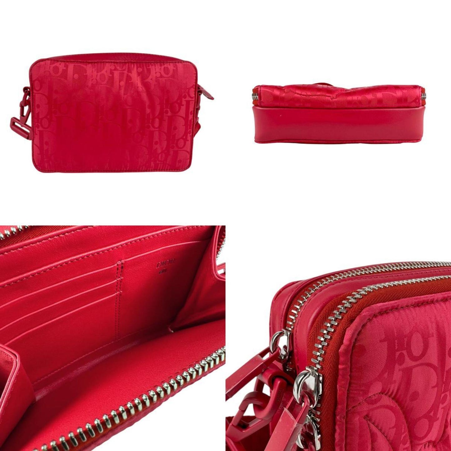 Christian Dior Red Color Nylon Shoulder Bag ()