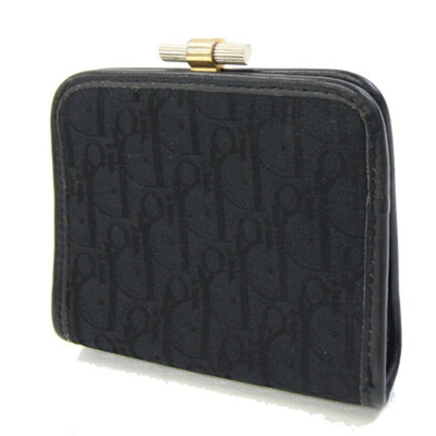 Christian Dior Trotter Black Canvas Leather Coin Purse/Coin Case ()