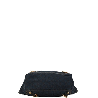 Gucci Black Canvas Leather Handbag Tote Bag