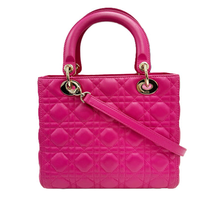 Christian Dior Pink Leather Shoulder Bag ()