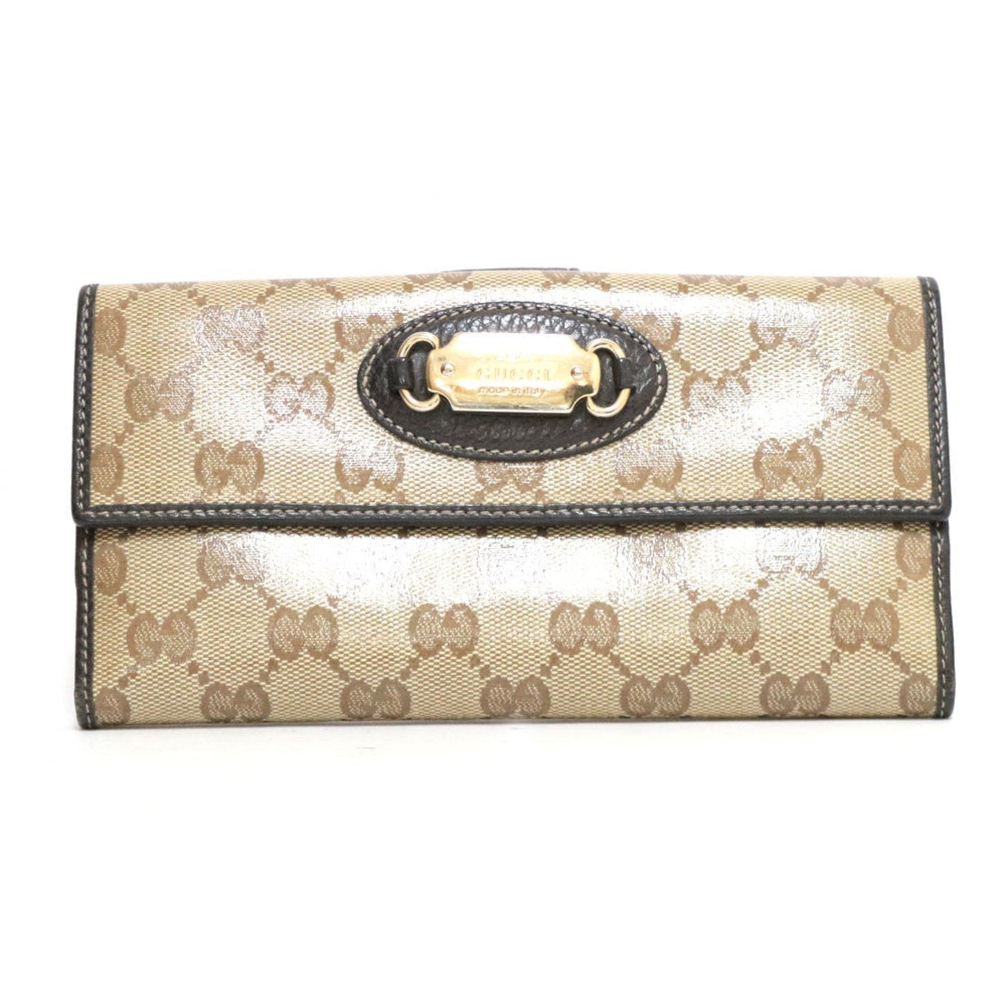 Gucci wallet GG crystal brown ladies