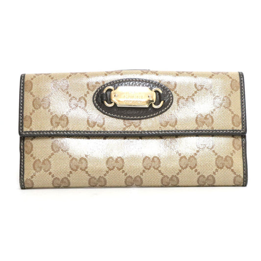 Gucci wallet GG crystal brown ladies