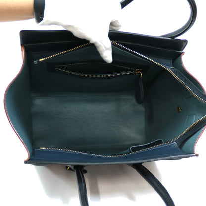 Celine Handbag Luggage Micro Shopper Multicolor Orange Ladies