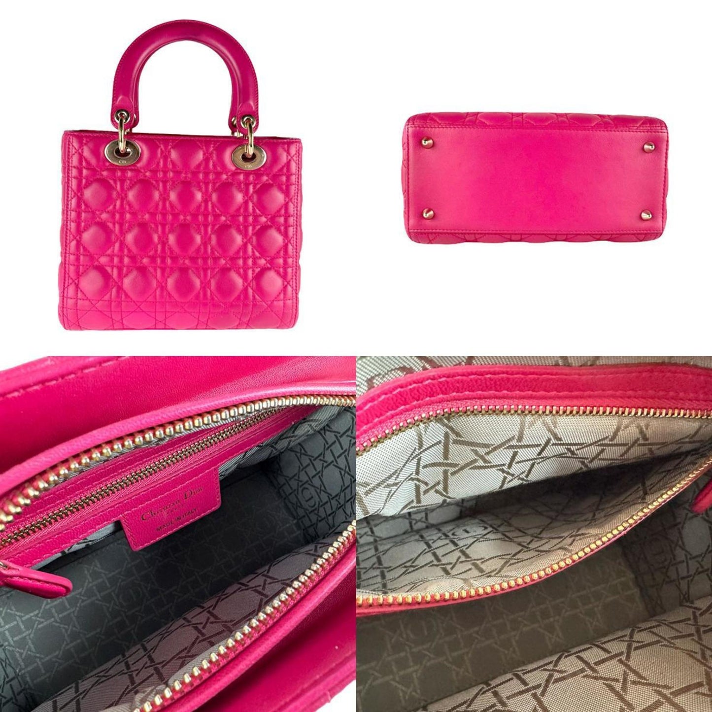 Christian Dior Pink Leather Handbag Shoulder Bag ()