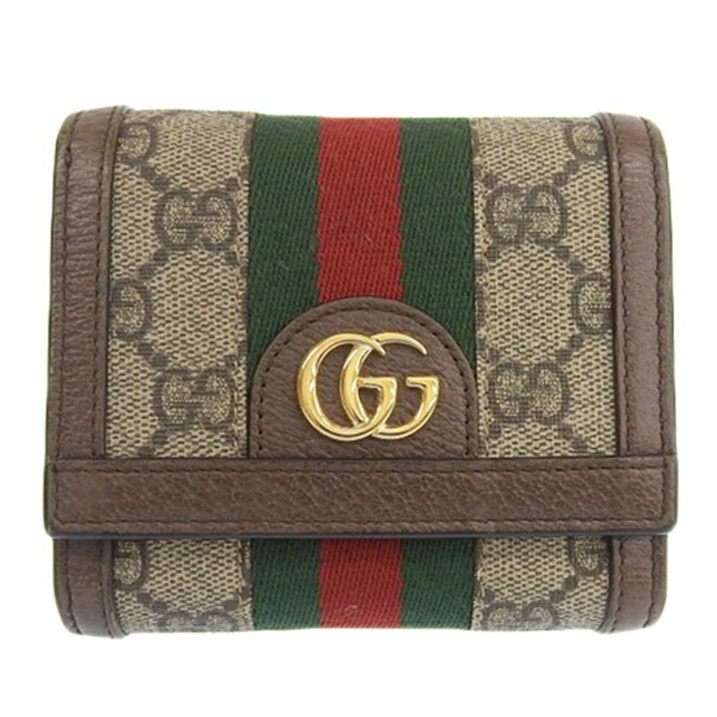 GUCCI Ophidia GG Supreme Bifold Wallet 598662 Beige/Brown Women's