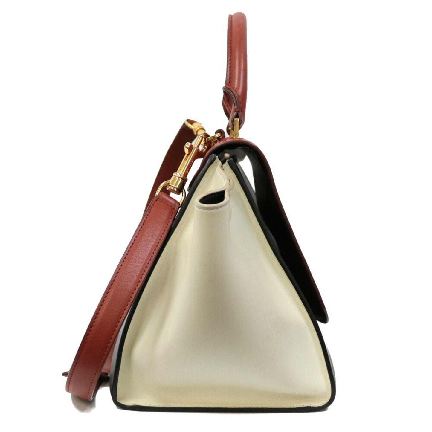 Celine Handbag Trappers Bag Shoulder Multicolor Brown Ladies