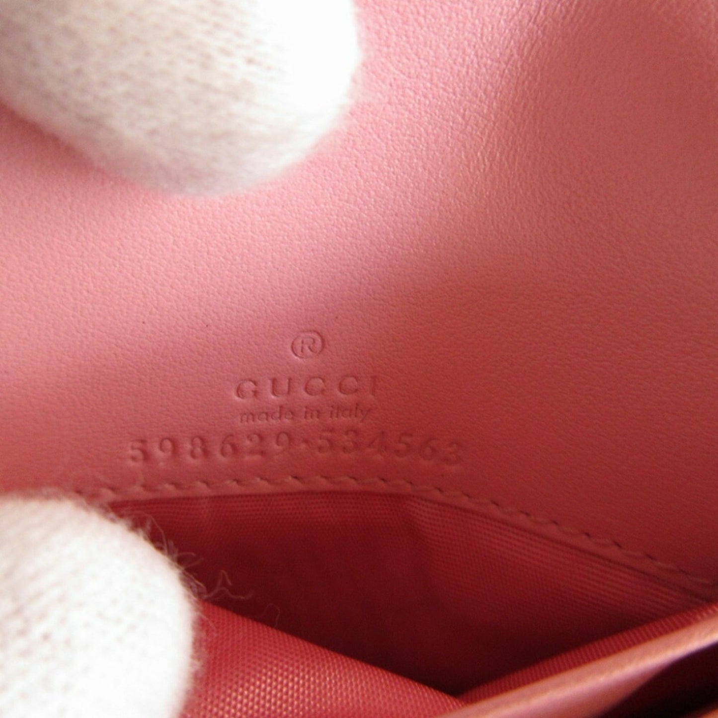 GUCCI GG Marmont 598629 Leather Pink Bifold Wallet