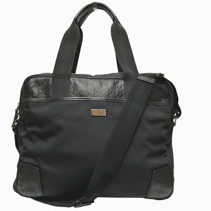 Gucci Black Nylon Leather Shoulder Bag ()