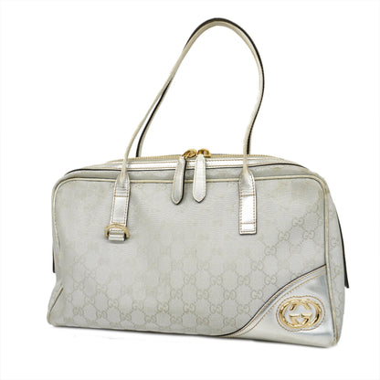 GUCCIAuth  GG Canvas Tote Bag 169971 Women's Tote Bag Silver