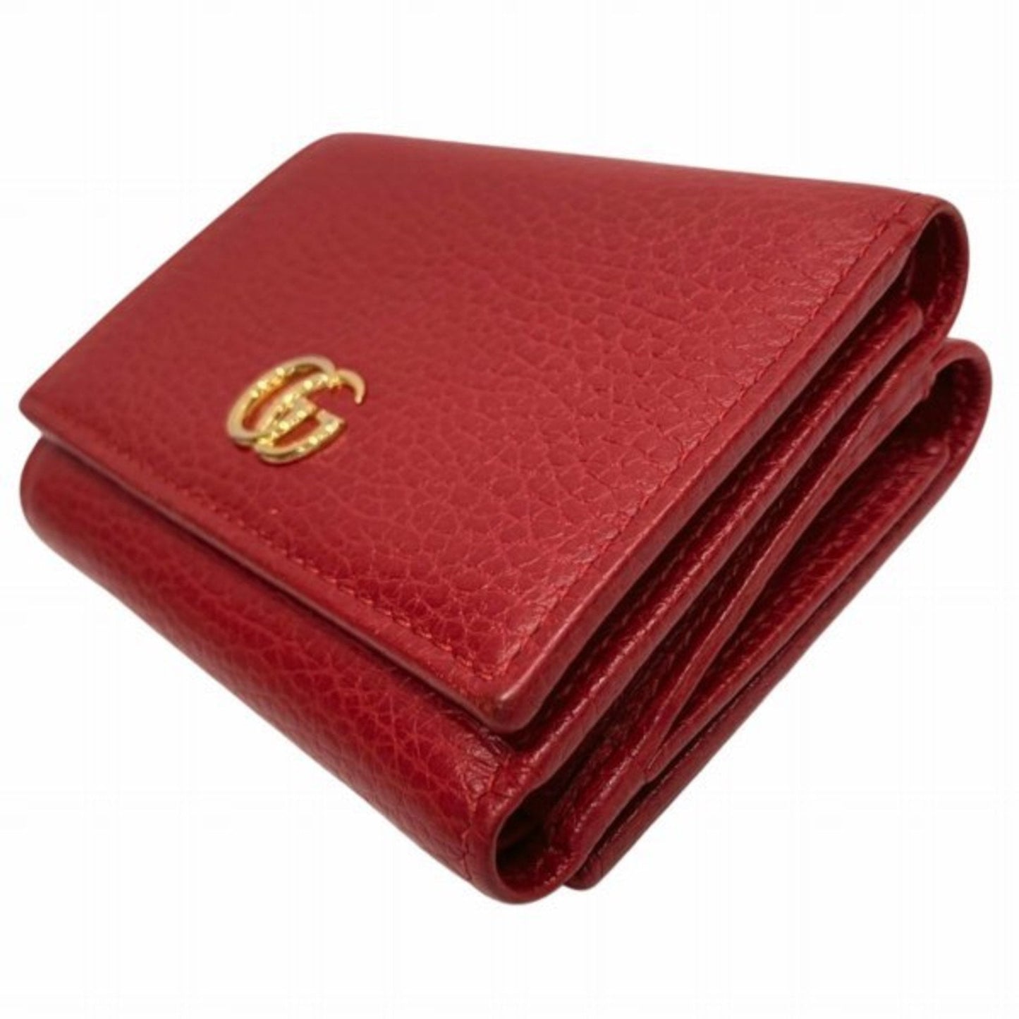 Gucci Red Color Leather Wallet (Tri-Fold)