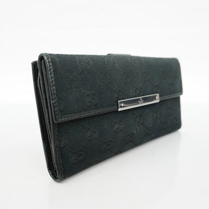 Gucci Black Canvas Long Wallet (Bi-Fold)
