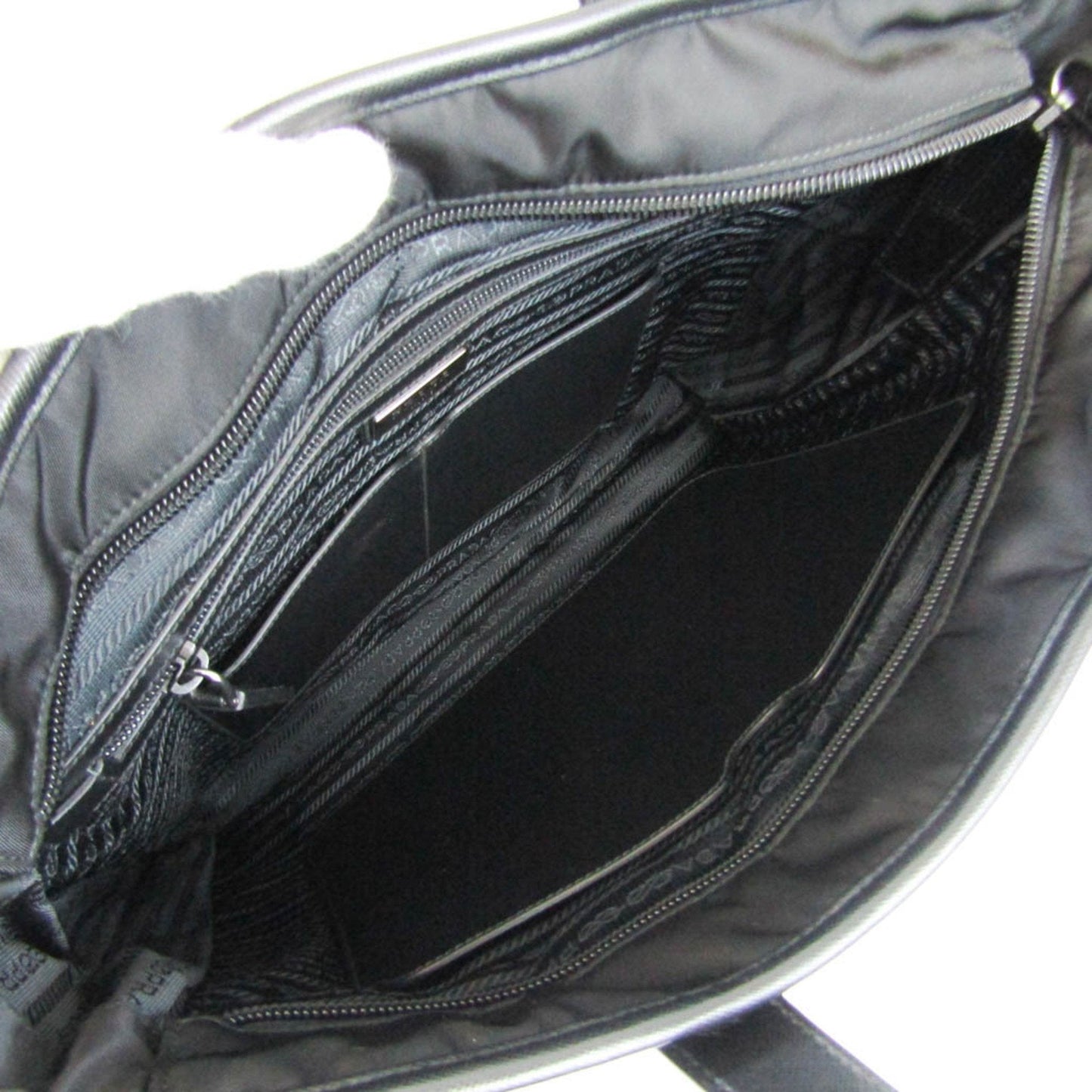 Prada Men,Women Nylon,Leather Shoulder Bag,Tote Bag Black