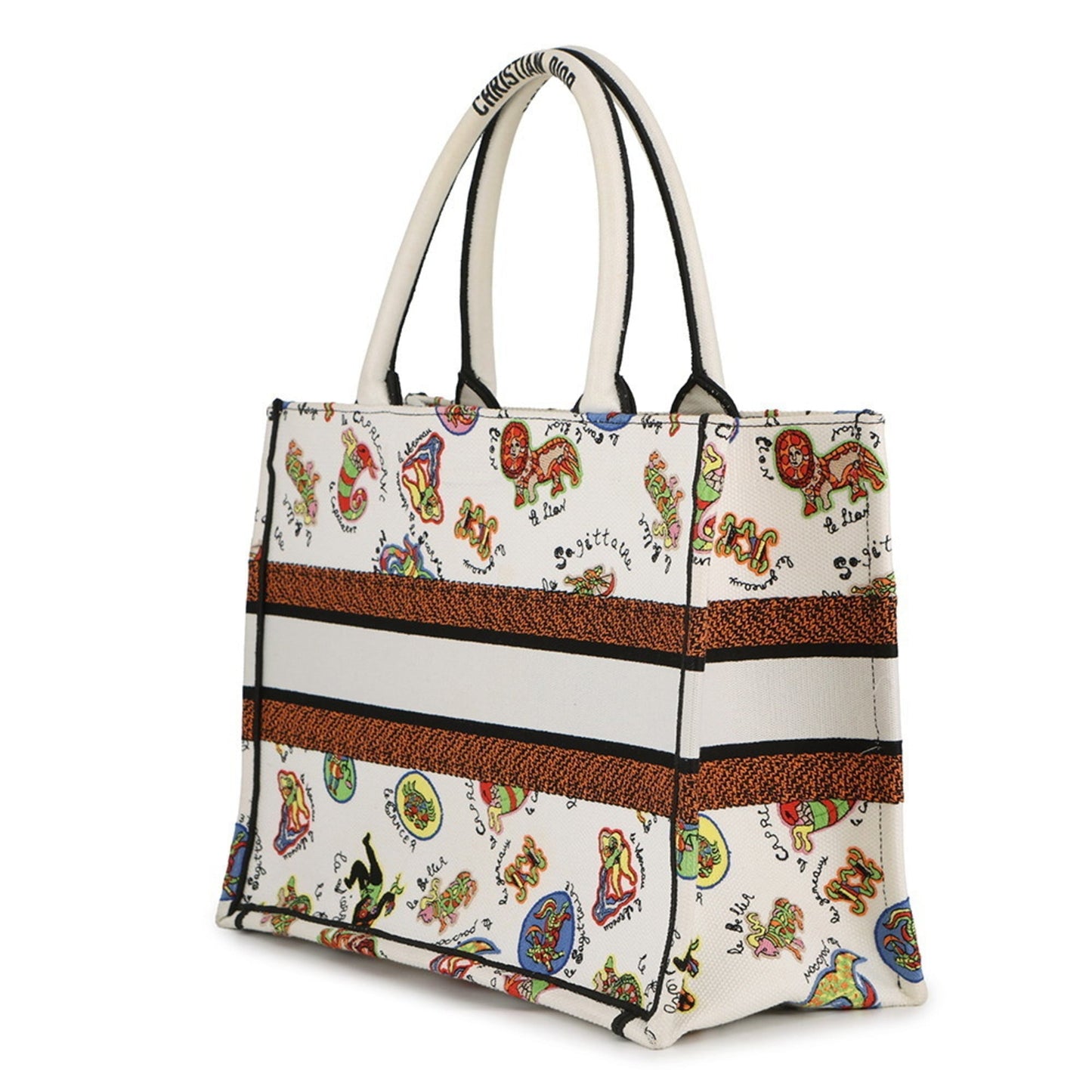 Christian Dior Multi-Color White Canvas Tote Bag ()
