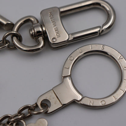 LOUIS VUITTON bijoux sack shenne key holder M64266 metal rhinestone silver bag charm ring monogram flower