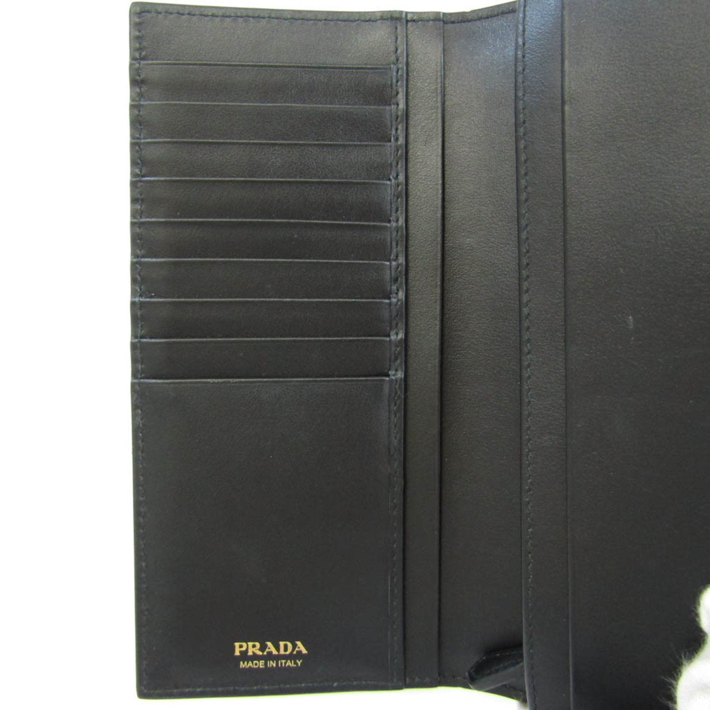 Prada Saffiano SAFFIANO TAB 1MV025 Women's Leather Long Wallet [bi-fold] Black