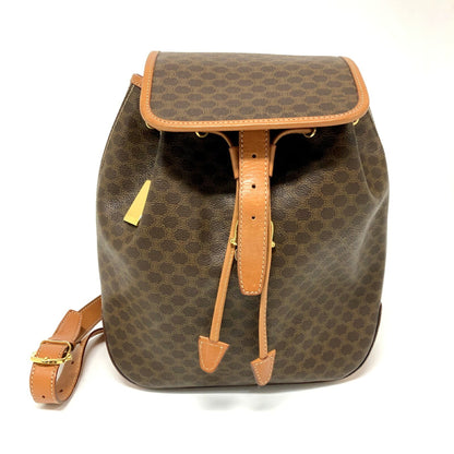 Celine rucksack Macadam PVC leather brown gold metal fittings ladies