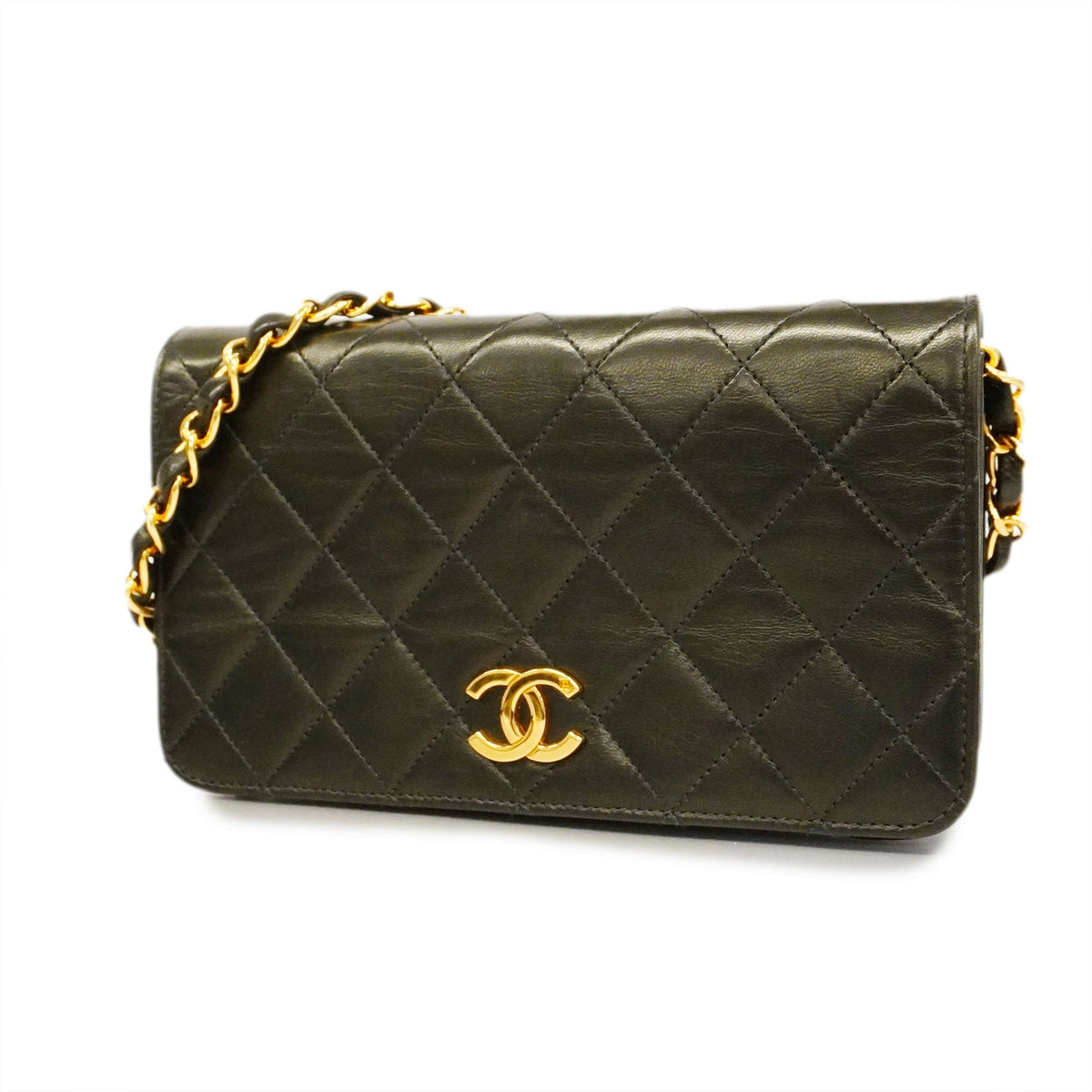 ChanelAuth  Matelasse Chain Shoulder Women's Leather Shoulder Bag Black