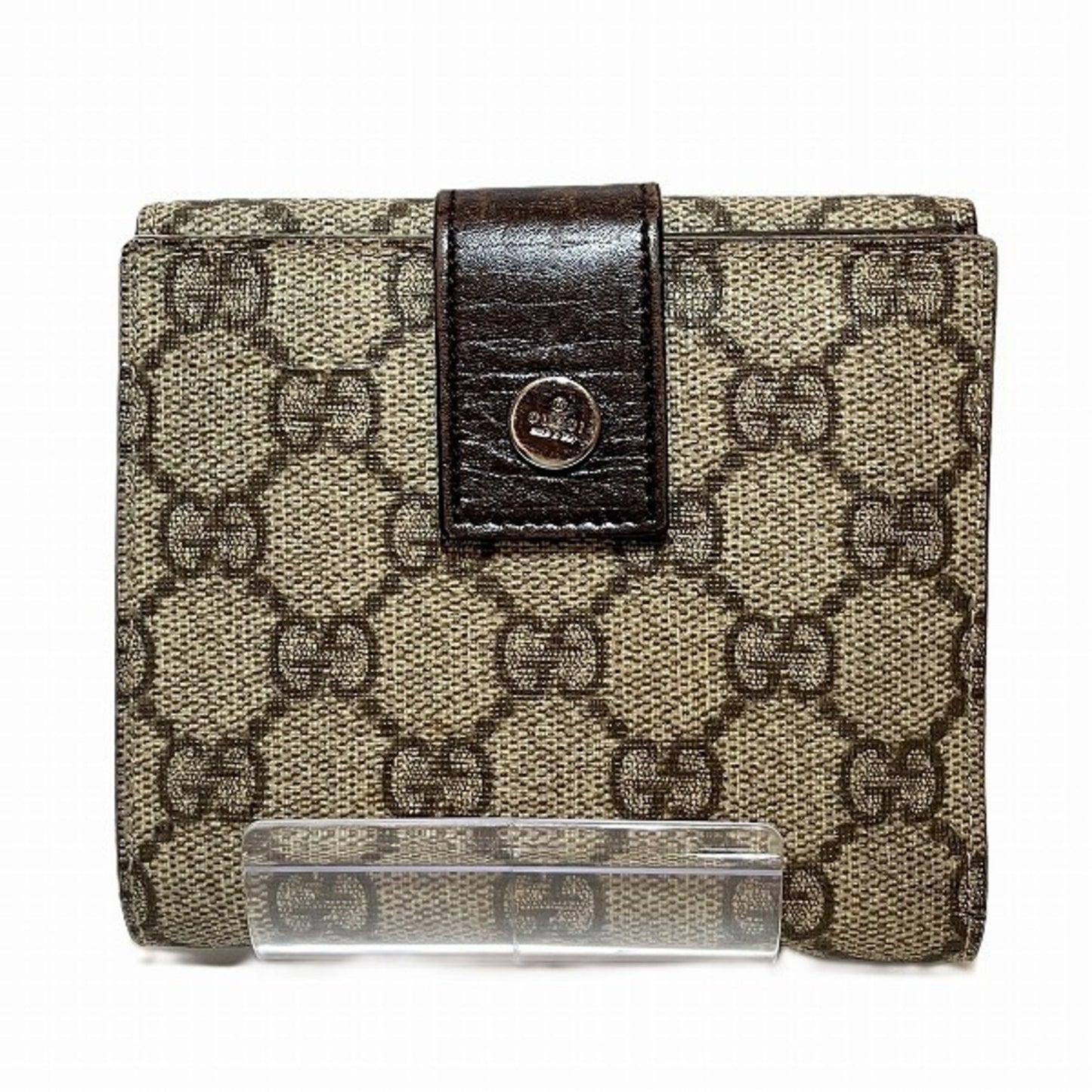 Gucci Brown Gg Supreme Leather Wallet (Bi-Fold) ()