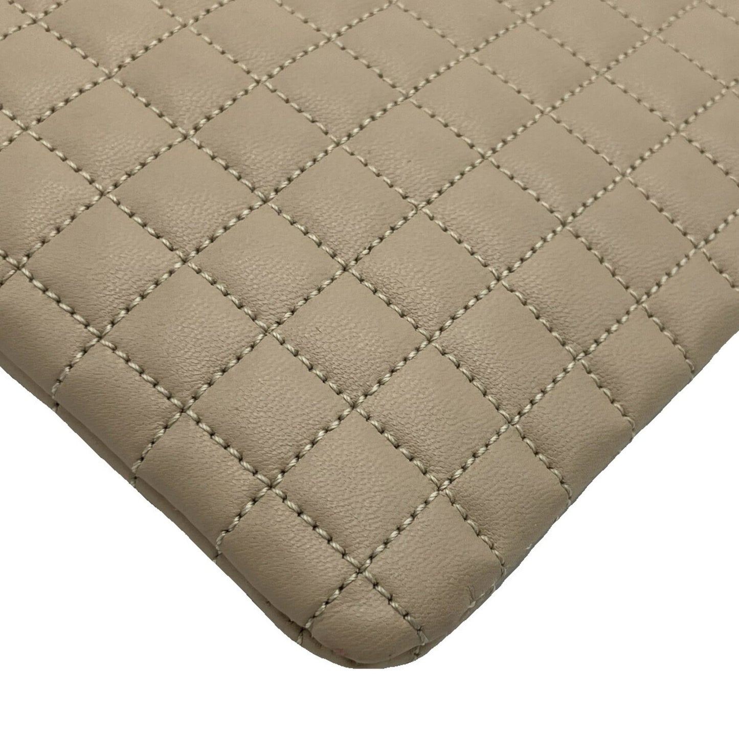 Celine C Charm Clutch Bag Beige Quilted Leather Women's Men's