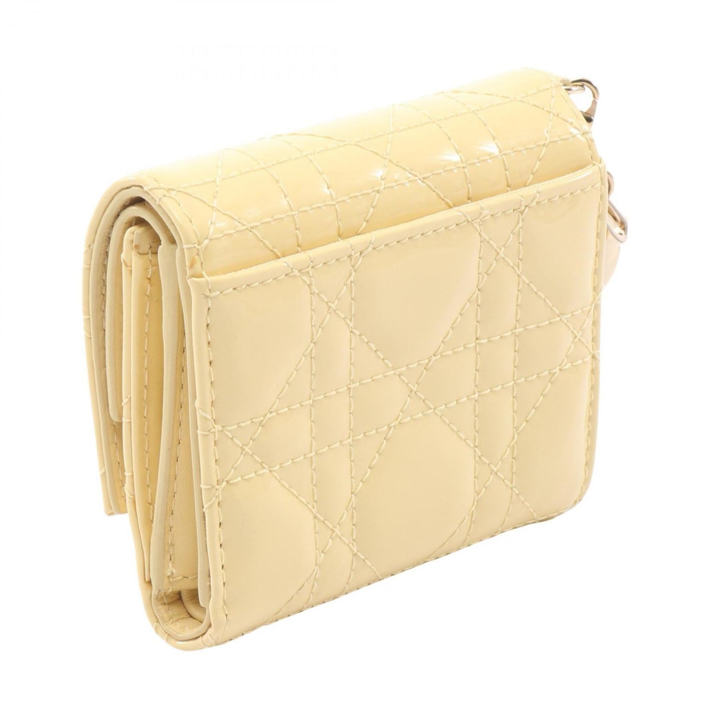 Christian Dior Yellow Patent Leather Wallet (Tri-Fold) ()